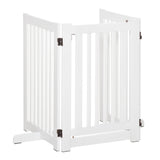 easycomfort cancellino per cani pieghevole a 3 pannelli porta centrale con blocco struttura in mdf 155x76cm bianco
