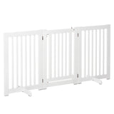 easycomfort cancellino per cani pieghevole a 3 pannelli porta centrale con blocco struttura in mdf 155x76cm bianco