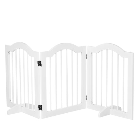 easycomfort cancellino per cani pieghevole a 3 sezioni in legno 154.5x29.5x61cm bianco