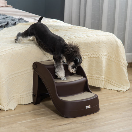 easycomfort easycomfort scaletta per cani pieghevole con 3 gradini antiscivolo in pp 49x38x38 cm marrone