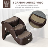 easycomfort easycomfort scaletta per cani pieghevole con 3 gradini antiscivolo in pp 49x38x38 cm marrone