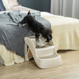 easycomfort scaletta per cani e gatti pieghevole con 3 gradini antiscivolo in pp 49x38x38 cm beige