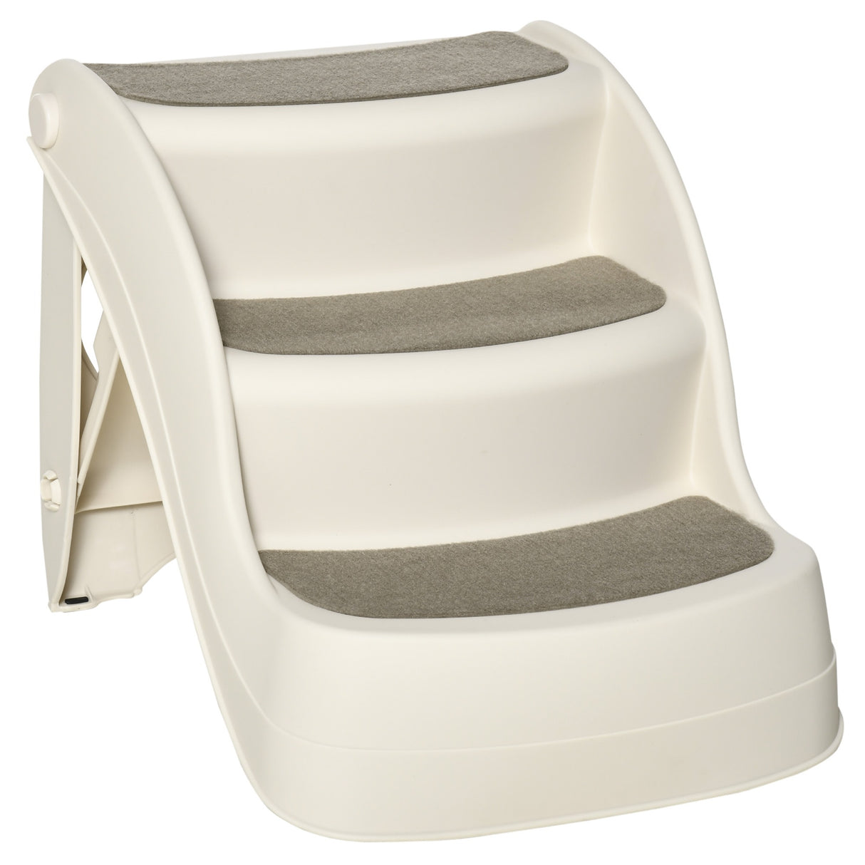 easycomfort scaletta per cani e gatti pieghevole con 3 gradini antiscivolo in pp 49x38x38 cm beige