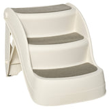 easycomfort scaletta per cani e gatti pieghevole con 3 gradini antiscivolo in pp 49x38x38 cm beige