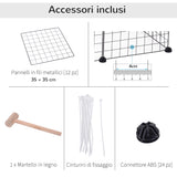 easycomfort easycomfort recinto modulare per animali domestici nero 12 moduli 35x35cm