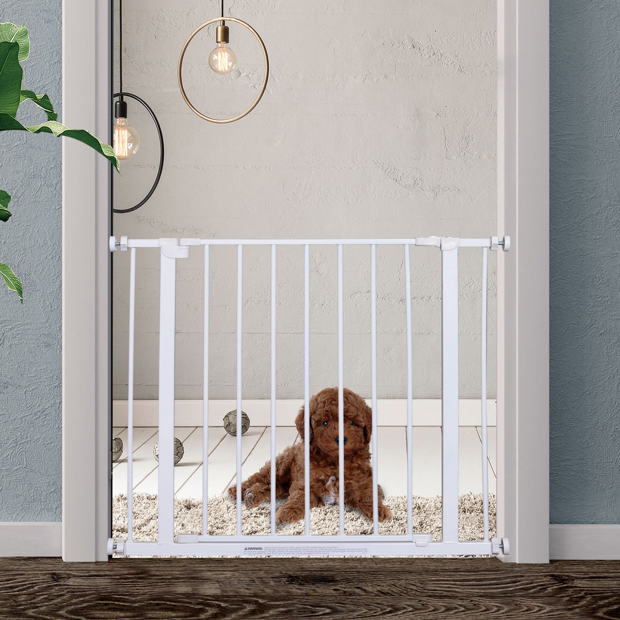 easycomfort easycomfort cancelletto di sicurezza per bambini e animali domestici bianco 76 x 72 82 cm