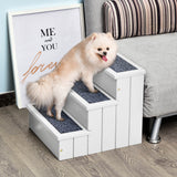 easycomfort scaletta per cani a 3 gradini con tappeto antiscivolo e spazio interno 40.5x44.5x38cm bianco