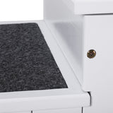 easycomfort scaletta per cani a 3 gradini con tappeto antiscivolo e spazio interno 40.5x44.5x38cm bianco