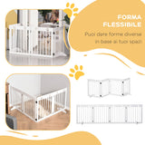 easycomfort easycomfort cancellino per cani estensibile e pieghevole a 4 sezioni cancelletto di sicurezza in legno di pino 204x30x61cm bianco