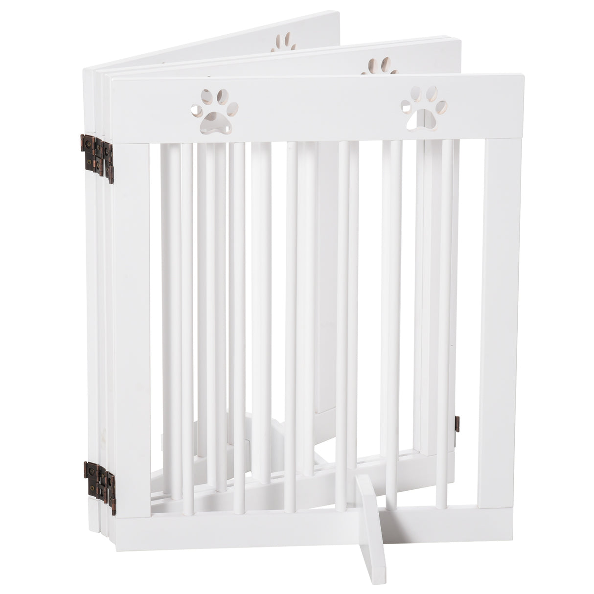 easycomfort easycomfort cancellino per cani estensibile e pieghevole a 4 sezioni cancelletto di sicurezza in legno di pino 204x30x61cm bianco