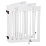 easycomfort easycomfort cancellino per cani estensibile e pieghevole a 4 sezioni cancelletto di sicurezza in legno di pino 204x30x61cm bianco