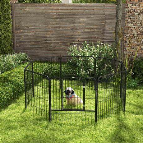 easycomfort recinto modulare per cani da interno ed esterno in metallo e acciaio 8 pannelli 79x79cm