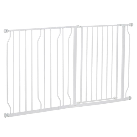 easycomfort easycomfort cancelletto di sicurezza per cani in acciaio e abs estensibile 75 145cm per scale e porte bianco