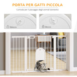 easycomfort cancelletto per cani estensibile con porta a chiusura automatica in metallo e abs 75 131x76 cm bianco