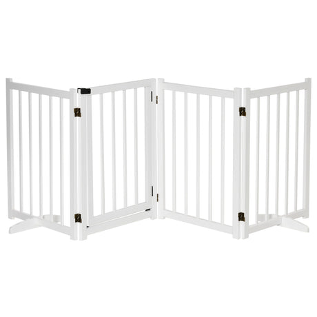 easycomfort cancellino pieghevole per cani piccola media taglia con serratura in legno 237.5x36x80cm bianco