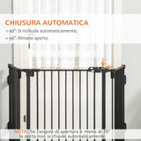 easycomfort easycomfort cancelletto di sicurezza pieghevole e regolabile in acciaio barriera per cani con chiusura automatica e sistema di blocco nero
