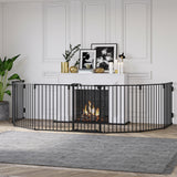 easycomfort easycomfort cancelletto di sicurezza pieghevole 8 sezioni cancellino barriera per cani in acciaio sistema di blocco e chiusura automatica nero