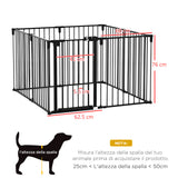 easycomfort easycomfort cancelletto di sicurezza pieghevole 8 sezioni cancellino barriera per cani in acciaio sistema di blocco e chiusura automatica nero