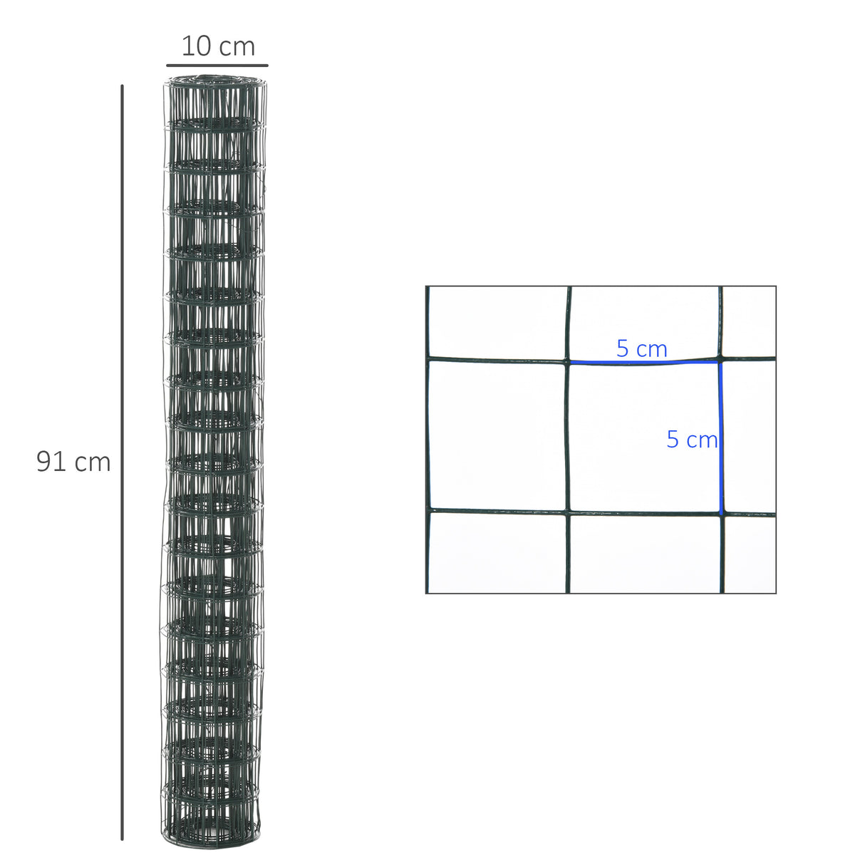 easycomfort rete metallica da giardino con rivestimento in pvc per recinzioni da esterno 500x91cm verde