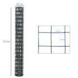 easycomfort rete metallica da giardino con rivestimento in pvc per recinzioni da esterno 500x91cm verde