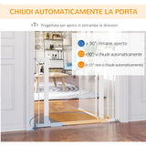 easycomfort cancellino per cani estensibile a pressione con chiusura automatica per spazi da 75 103cm bianco