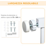 easycomfort cancellino per cani estensibile a pressione con chiusura automatica per spazi da 75 103cm bianco
