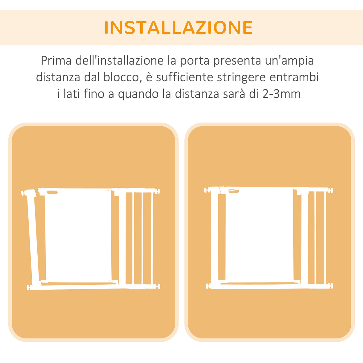 easycomfort cancellino per cani estensibile a pressione con chiusura automatica per spazi da 75 103cm bianco