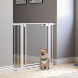 easycomfort cancellino per cani estensibile a pressione con chiusura automatica per spazi da 75 103cm bianco