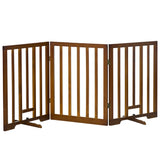 easycomfort cancellino per cani pieghevole a 3 pannelli con piedini antiscivolo per corridoi scale e stanze in legno di pino 181x35x76 cm marrone scuro