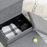 easycomfort scaletta per cani e gatti 10kg max a 3 gradini con casetta per cani e spazio portaoggetti 73.5x33x40.5 cm grigio