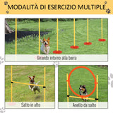 easycomfort easycomfort set agility dog con paletti ed anello regolabile per addestramento cani