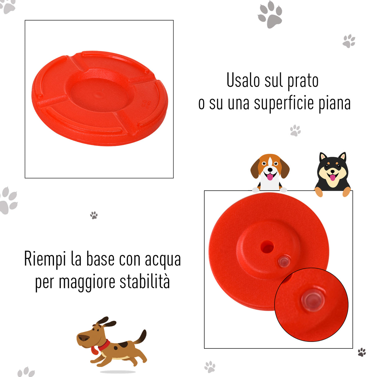 easycomfort easycomfort set agility dog con paletti ed anello regolabile per addestramento cani