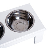 easycomfort easycomfort ciotola rialzata per cani in acciaio inossidabile 2 piatti 44x24x15cm