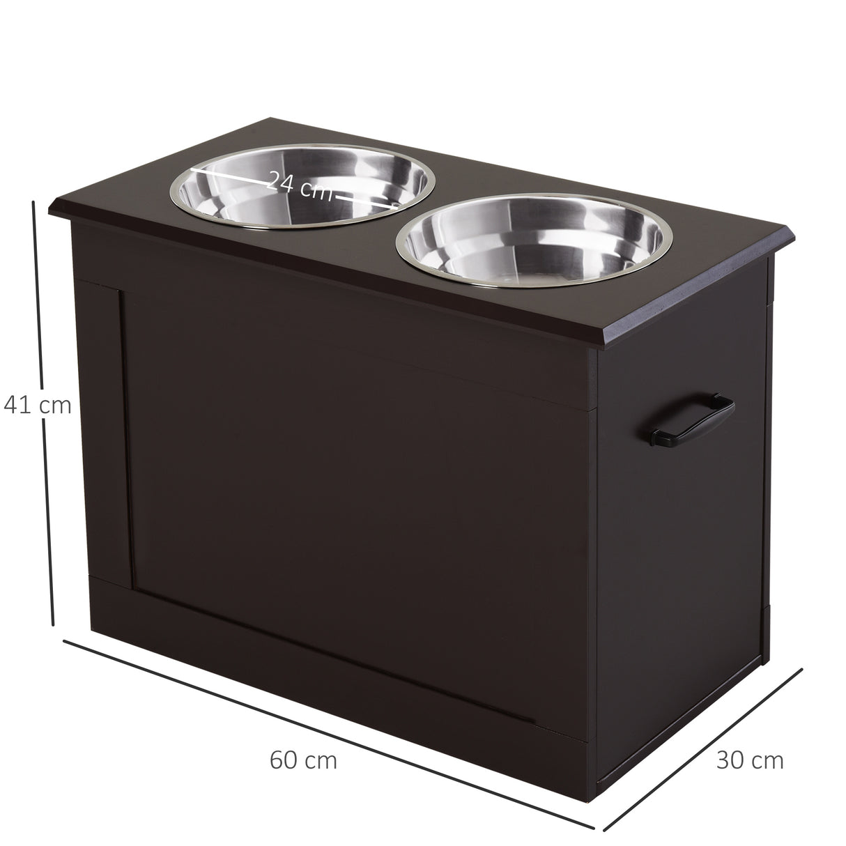 easycomfort easycomfort portaciotole rialzato per cani con 2 ciotole di 24cm in acciaio inox
