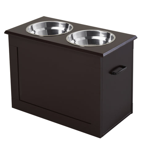 easycomfort easycomfort portaciotole rialzato per cani con 2 ciotole di 24cm in acciaio inox
