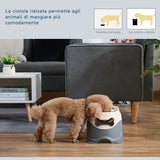 easycomfort doppia ciotola per cani rialzata in acciaio inox e plastica e piedini antiscivolo 47x25x20cm bianco