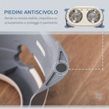 easycomfort doppia ciotola per cani rialzata in acciaio inox e plastica e piedini antiscivolo 47x25x20cm bianco