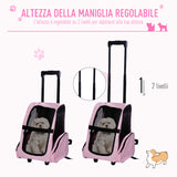easycomfort easycomfort trolley zaino di viaggio per animali domestici multiuso 2 in 1 in panno di oxford 36 x 30 x 49cm rosa
