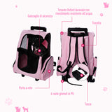 easycomfort easycomfort trolley zaino di viaggio per animali domestici multiuso 2 in 1 in panno di oxford 36 x 30 x 49cm rosa