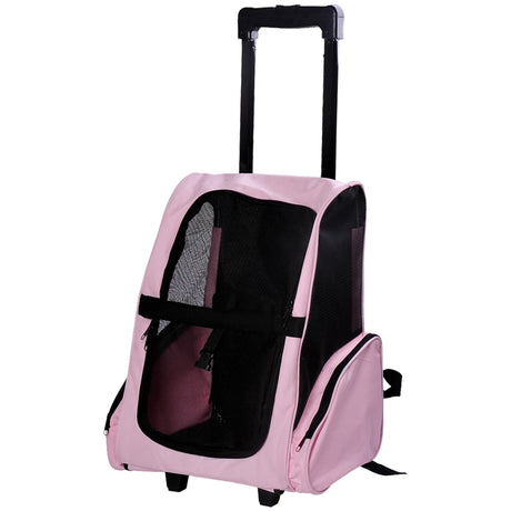 easycomfort easycomfort trolley zaino di viaggio per animali domestici multiuso 2 in 1 in panno di oxford 36 x 30 x 49cm rosa