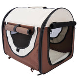 easycomfort easycomfort trasportino per cani e gatti pieghevole caffe 61x46x51cm