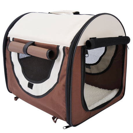 easycomfort easycomfort trasportino per cani e gatti pieghevole caffe 61x46x51cm