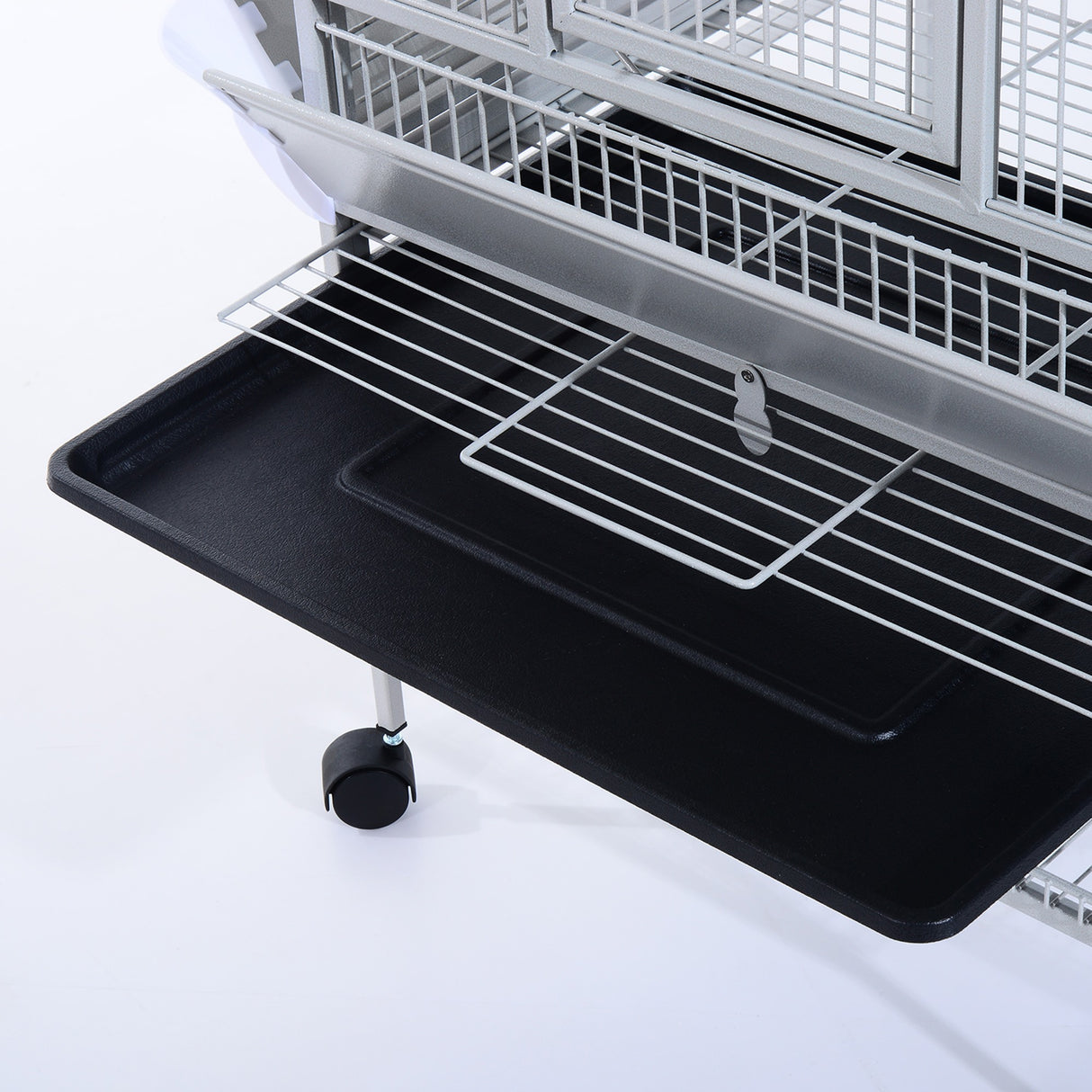 easycomfort easycomfort voliera per uccelli con ruote altezza 160cm vaschette per cibo e trespoli