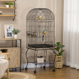 easycomfort gabbia per uccelli e canarini voliera con ruote in metallo nero 51x51x153 cm