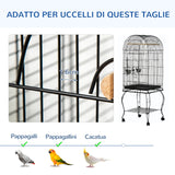 easycomfort gabbia per uccelli e canarini voliera con ruote in metallo nero 51x51x153 cm