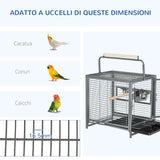 easycomfort easycomfort gabbia per pappagalli con vassoio rimovibile ciotole in acciaio inox e 2 posatoi 48x38x65cm nero