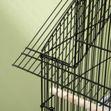 easycomfort gabbia per uccelli in metallo e plastica con maniglia di trasporto e vassoio estraibile 50.5x41x63 cm bianco
