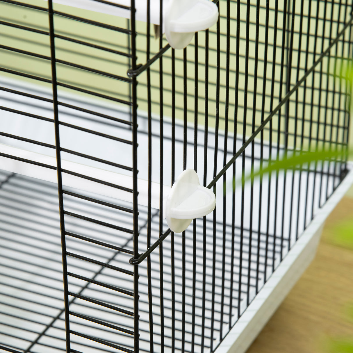 easycomfort gabbia per uccelli in metallo con maniglia vassoio estraibile pioli e altalena 39x33x47cm bianco