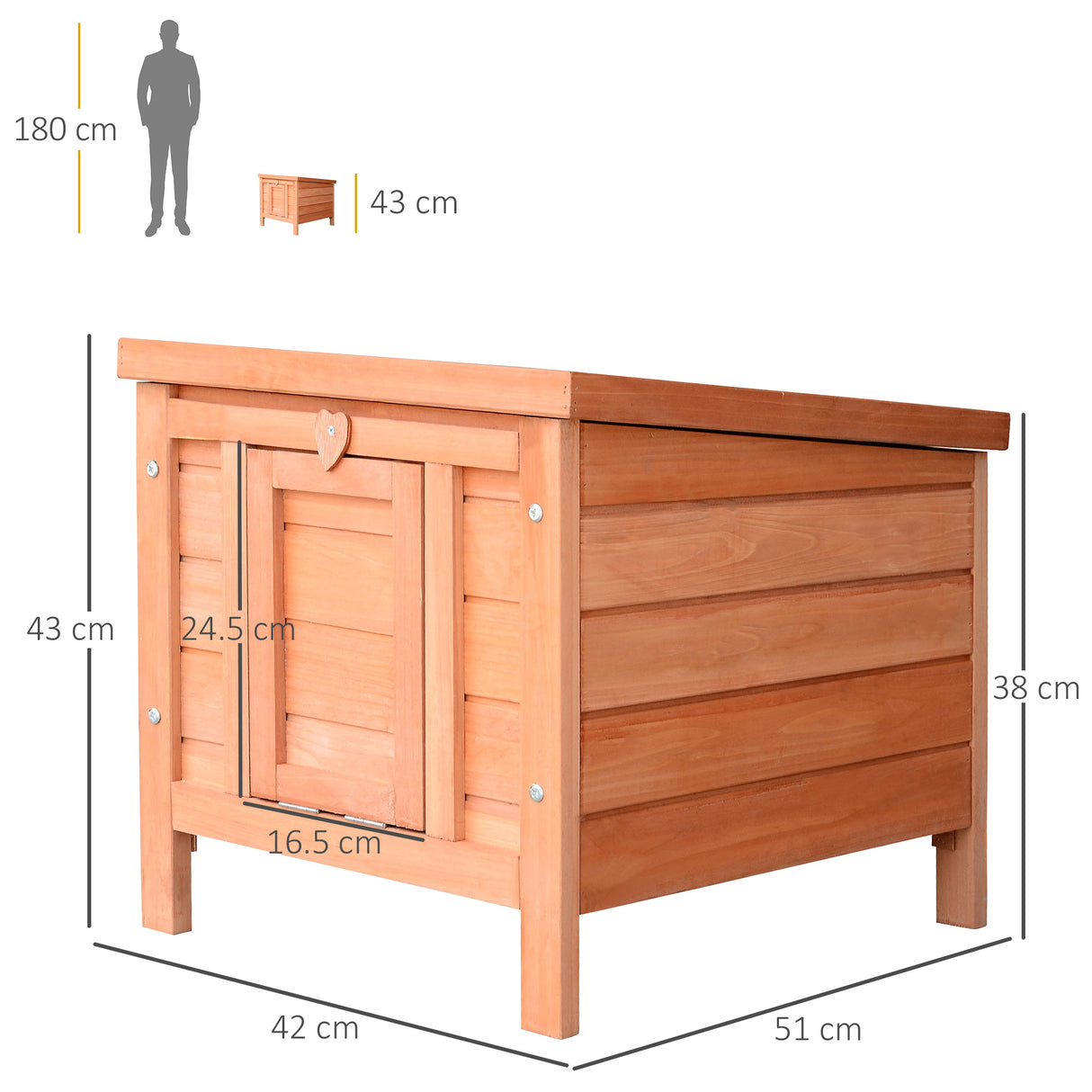 easycomfort easycomfort conigliera gabbia per piccoli animali con tetto apribile in legno 51x42x43 cm