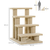 easycomfort easycomfort scaletta per animali domestici con 4 gradini e morbido rivestimento beige